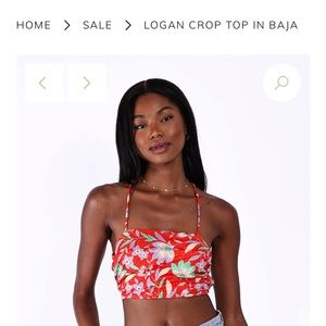 Resa red tropical crop top